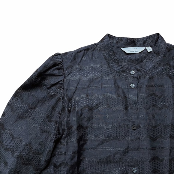 & Other Stories Black Jacquard Button Up Top - 10 - Picture 5 of 13